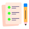 small icon of a list and pencil